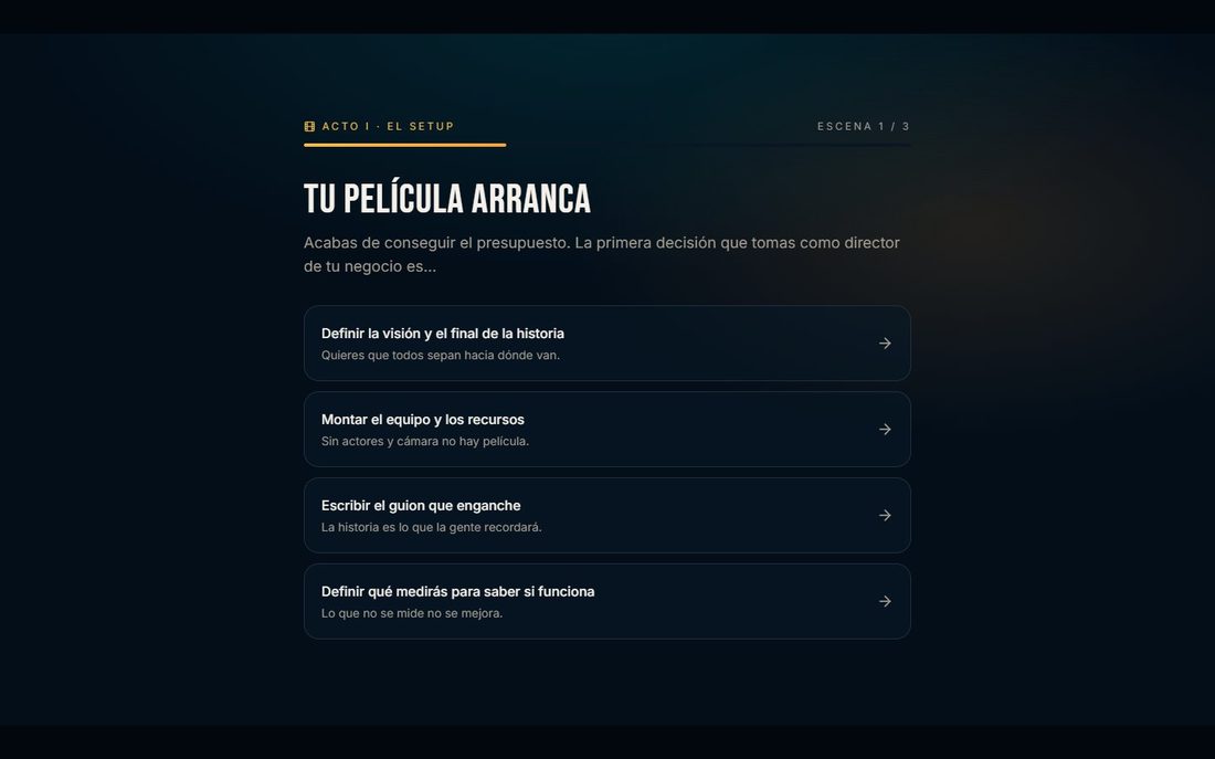 Acto I: la primera decisión