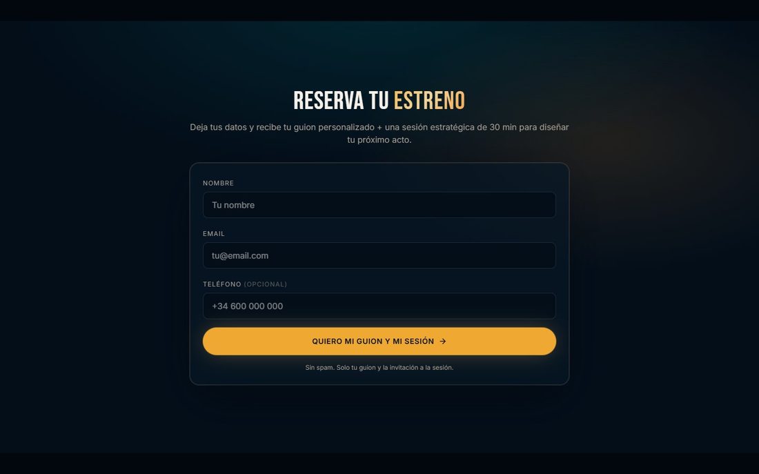 Reserva de la sesión