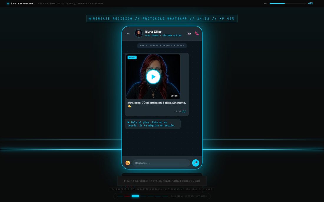 Pantalla 3: Vídeo dentro de un chat de WhatsApp