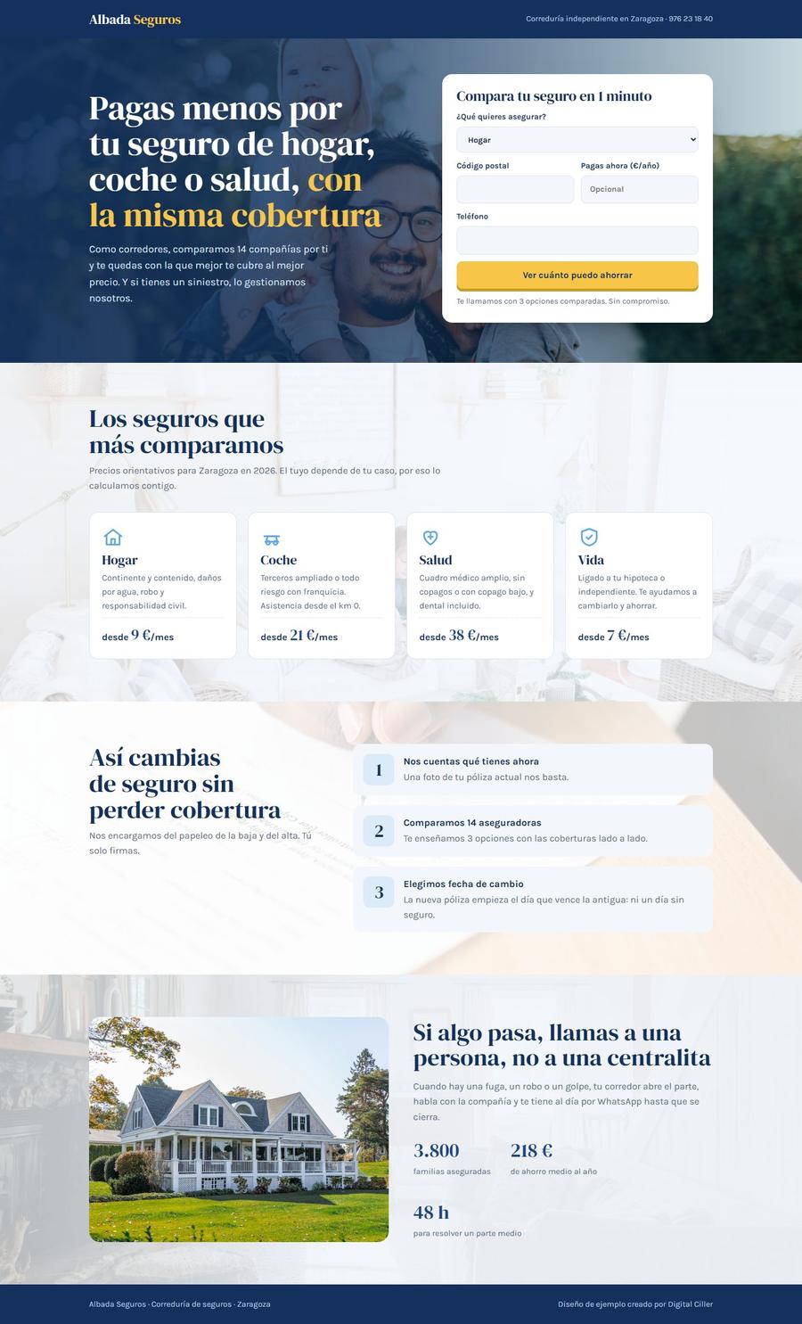 Página de Albada Seguros