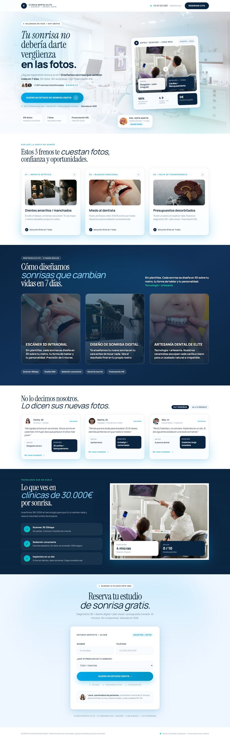Página de Clínica Dental Élite