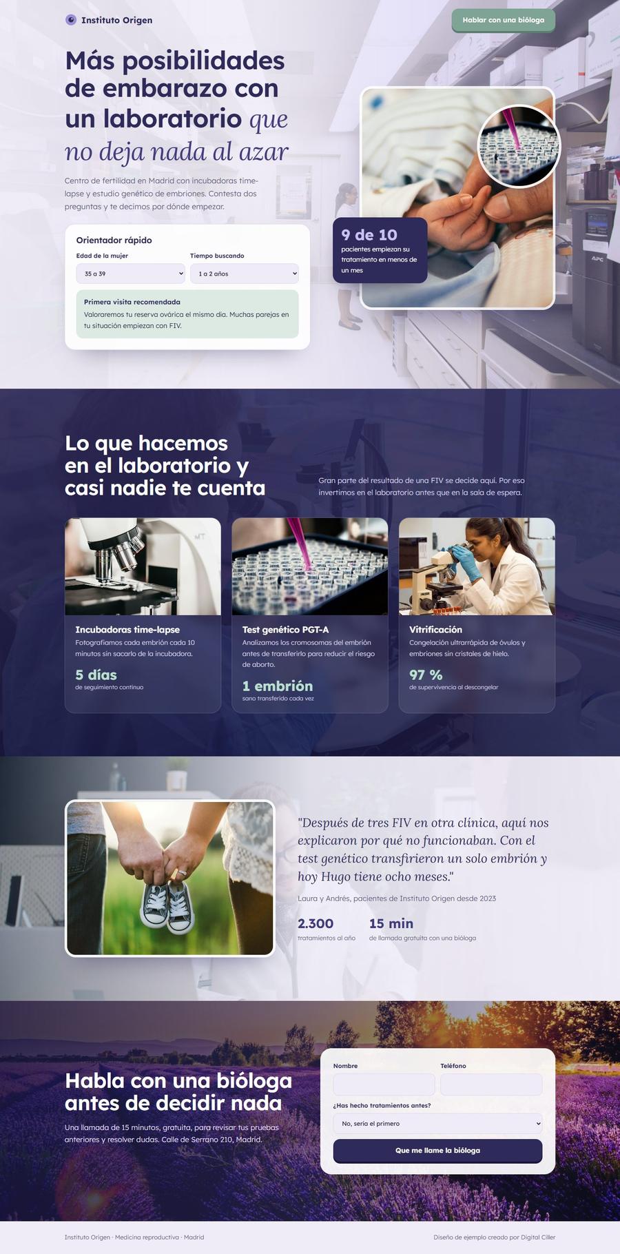 Página de Instituto Origen